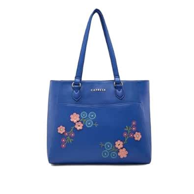 Buy Caprese Erica Tote Medium Blue Floral Women's Office Handbag at ...