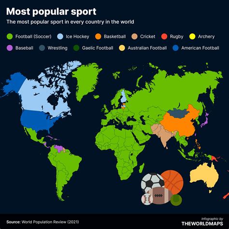 The most popular sport in every country in the world : r/FactsMaps