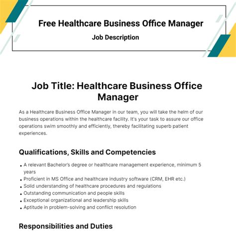 Health Care Office Manager Job Description Business And Employment