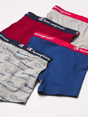 Buy Champion Boys' Everyday Comfort Cotton Stretch Boxer Briefs 4-Pack ...