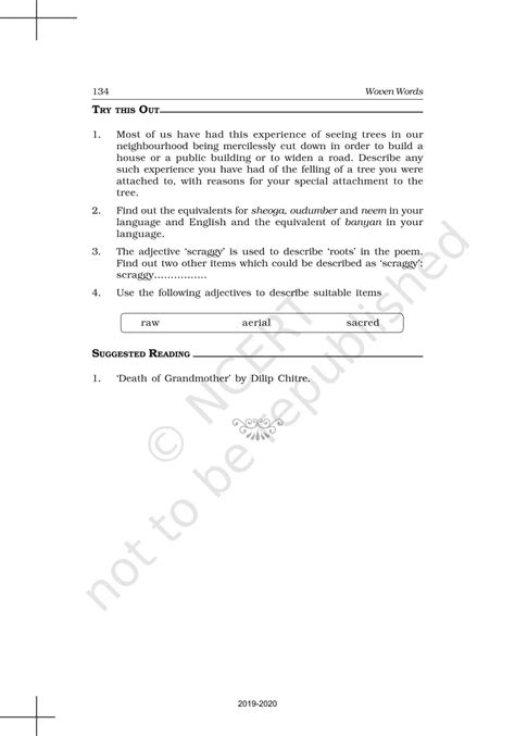 Poetry 10 Felling Of The Banyan Tree - NCERT Book of Class 11 English ...