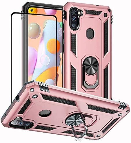 Samsung Galaxy A11 Case with Tempered Glass Screen Protector, Yiakeng ...