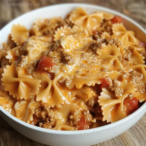 Creamy Velveeta Beef & Bowtie Pasta: Cheesy Comfort Food - Recipes by Clare
