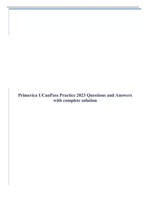 Primerica UCanPass Practice 2023 Questions and Answers with complete ...