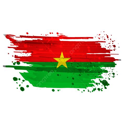 Burkina Faso White Transparent, Burkina Faso Flag Watercolor Paint ...
