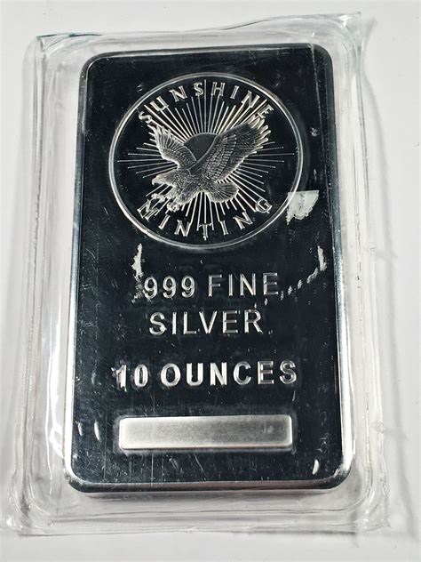 10 Troy oz .999 Fine Sunshine Minting Silver Bar | Property Room