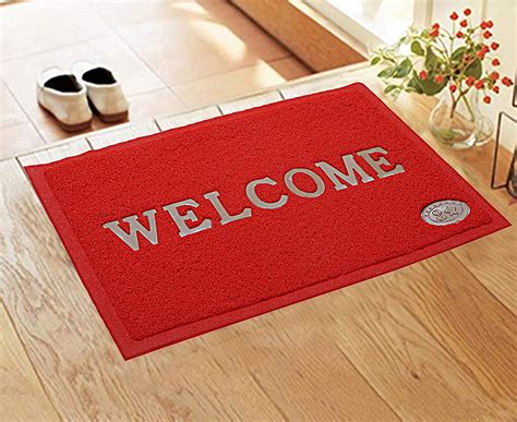 Kuber Industries PVC Anti Skid Large Size Welcome Door Mat (Red ...