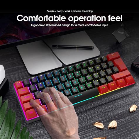 Buy Snpurdiri 60% Wired Gaming Keyboard, True RGB Mini Gaming Keyboard ...