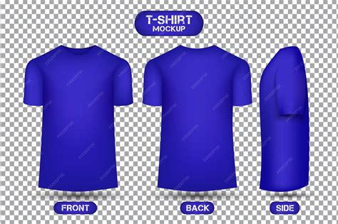 Premium Vector | Plain blue t-shirt design, with front, back and side ...
