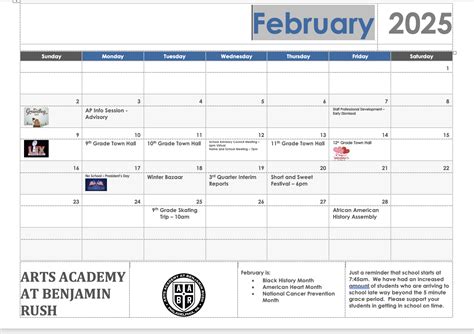 Calendars - Arts Academy At Benjamin Rush