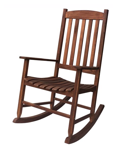 Mainstays Outdoor Wood Porch Rocking Chair, Dark Brown Color, Weather ...