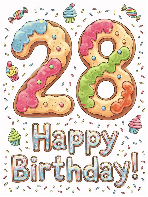 Free Download Rustic 28th Birthday Card