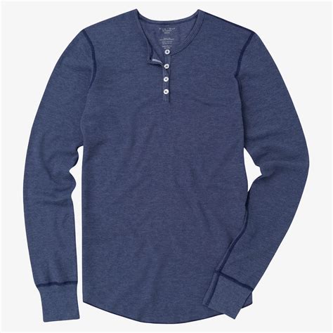 Stone Blue Heather Baby Thermal Long Sleeve Henley Shirt | Made In USA ...
