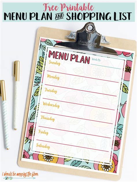 Menu Plan Printable 的图像结果
