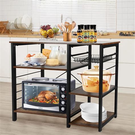 Buy Kitchen Bakers Rack, Microwave Stand, Kitchen Storage Rack with ...