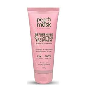 Peach and Musk Refreshing Oil Control Facewash, 2% Salicylic Acid with ...