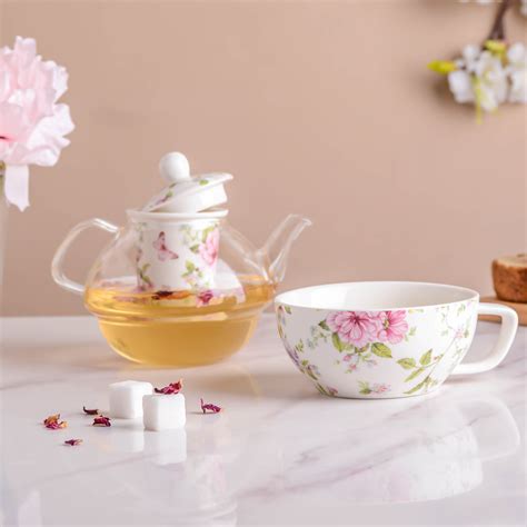 JARDIN White Teapot Set Online - Premium Tea Set | Nestasia