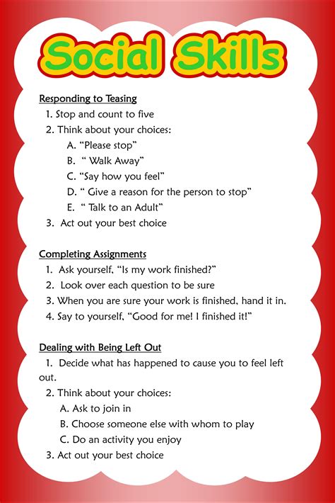 Social Skills Poster 1 of 3 | Social skills, Social emotional activities, Social skills activities