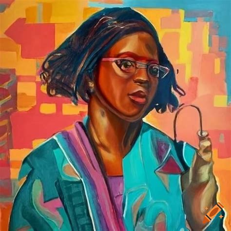 Self-portrait by Lois Mailou Jones on Craiyon