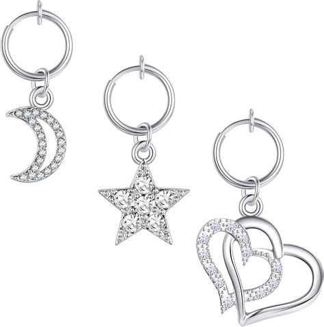 Buy MODRSA Clip on Belly Button Rings Fake Belly Piercing Fake Belly ...