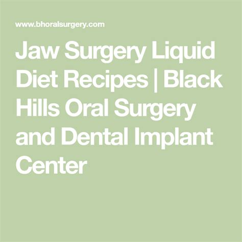 Jaw Surgery Liquid Diet Recipes