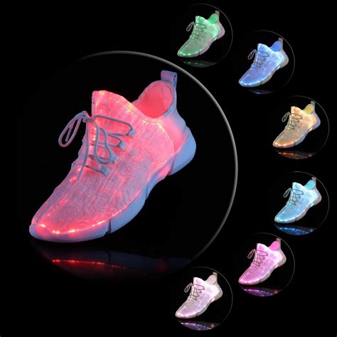 Buy Shinmax Fiber Optic LED Shoes, Light Up Shoes for Women Men USB ...