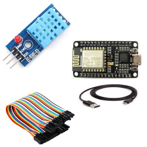 TechWiz Combo of DHT11, NodeMCU Module with Cable and Female to Femal ...