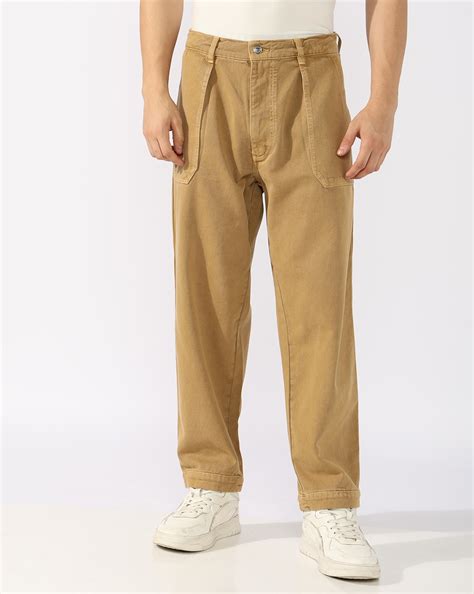 Baggy Fit Flat Front Antique Bronze Trouser