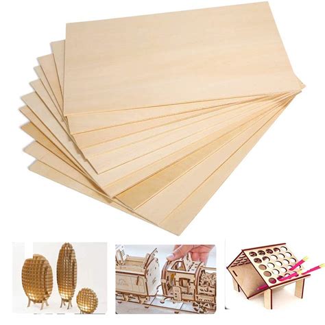 10pcs A5 Balsa Wood Sheets Plate Wooden for House Airplane Ship Boat ...