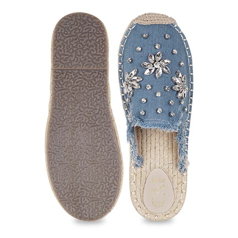 Embellished Denim Blue Espadrille – The CAI Store
