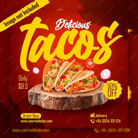 Premium PSD | Psd delicious tacos social media food menu template