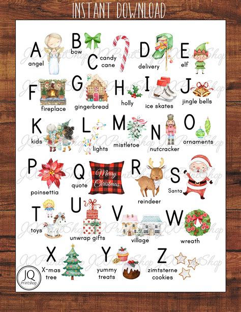 Printable Christmas Art Christmas Abc's A-Z Christmas - Etsy ...