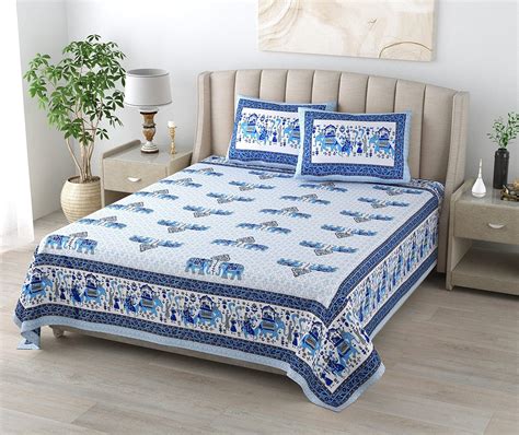 Alacrity Pure Cotton Bedsheets for Double Bed - 180 TC King Size ...