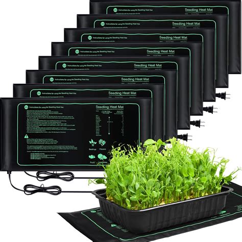 Amazon.com : ROCEEI 8 Pack Seedling Heat Mat Bulk, 10" x 20.75" Heat ...