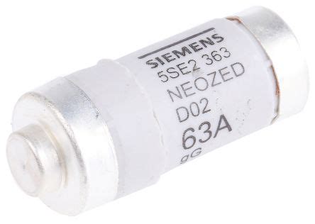 5SE2363 Siemens | Siemens 63A D02 Neozed Fuse, gG, 400V ac | 622-1130 ...