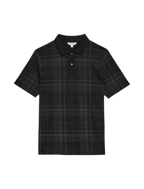 Buy Pure Cotton Check Polo Shirt at Marks & Spencer