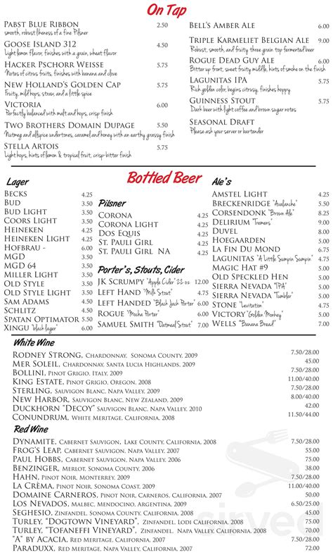 The Office menu in St. Charles, Illinois, USA
