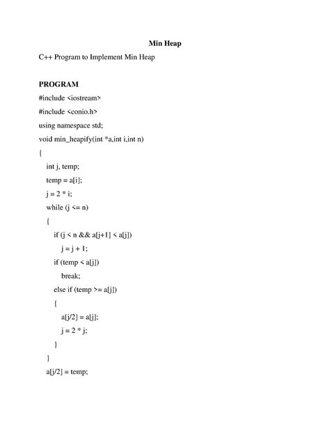 Image result for Build Min Heap From Array Algorithm C