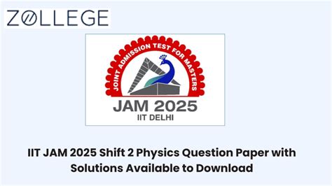 IIT JAM 2025 Physics Previous Year Question Paper: Download Question ...
