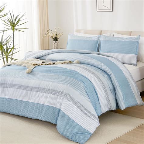 Litanika Light Blue Comforter Queen Size Set, 3 Pieces Bedding Set ...