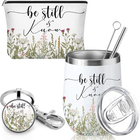 Amazon.com | 3 Pcs Christian Gifts for Women Be Still and Know Religious Gifts 12 oz Stainless ...