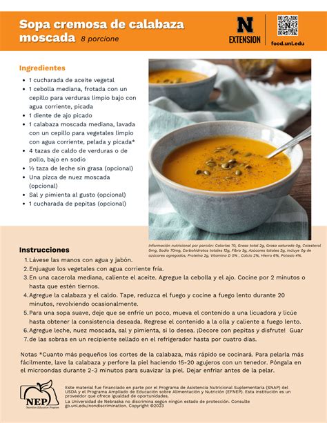 Handout - Winter Squash - Spanish - Creamy Butternut Squash Soup Recipe ...
