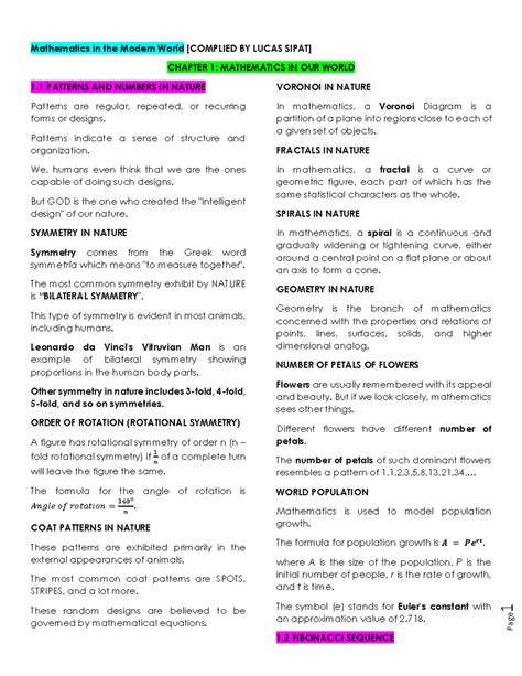Mathematics in the Modern World Midterm Reviewer - Page 1 Mathematics in the Modern World ...