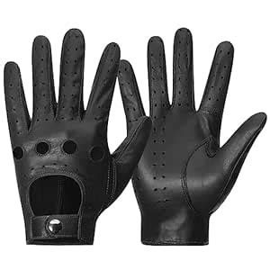 Meetoget⠀ Leather Driving Gloves For Mens Goatskin Unlined Touchscreen ...