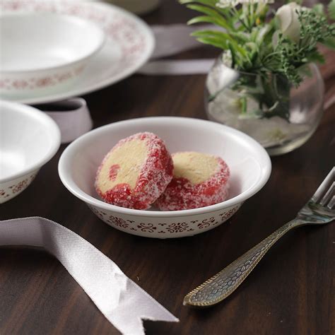 Buy Corelle Livingware Red Trellis 290ml Dessert Bowl online in India ...