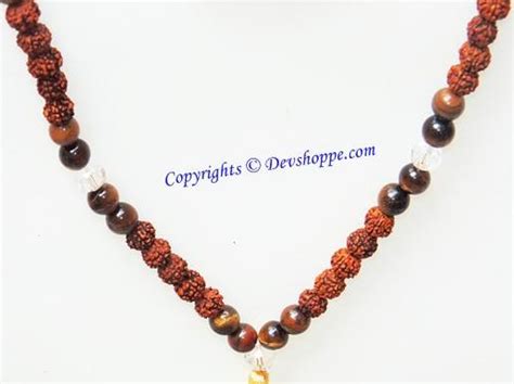 Rudraksha and Tiger Eye Combination Mala - 108+1 Natural Beads – Devshoppe
