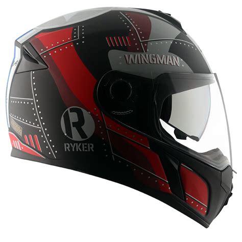 Vega Ryker D/V Wingman Dull Black Red Helmet | Shop Helmets at ...