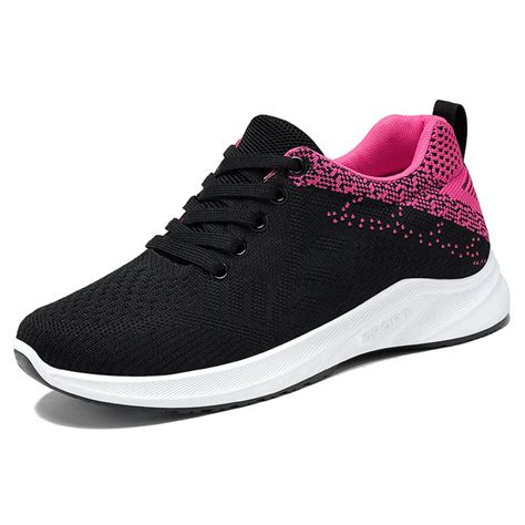 Women's Breathable Sneakers, Soft-soled Running Shoes, Mesh, Red ...