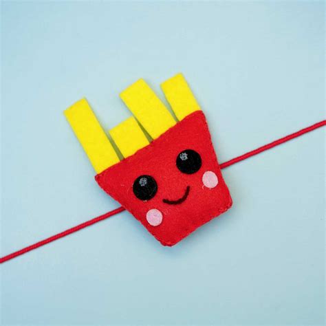 Buy Handmade French Fries Felt Kids Rakhi With Roli Chawal Online On Zwende