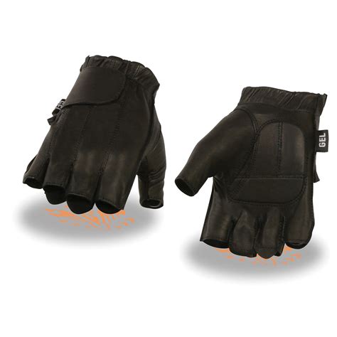 Plain Black Fingerless Leather Gloves – Hudson Leather
